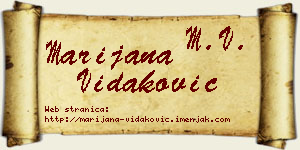 Marijana Vidaković vizit kartica